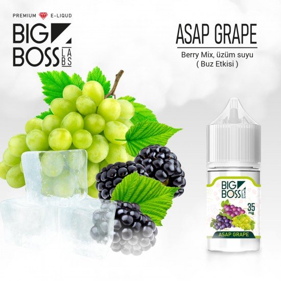 Big Boss Asap Grape 30 ML Likit  en uygun fiyatlar ile ebuhar da!  Big Boss Asap Grape 30 ML Likit özellikleri, fiyatı, incelemesi, yorumları ve taksit seçenekleri için hemen tıklayın!