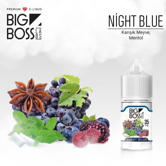 Big Boss Night Blue 30 ML Salt Likit  en uygun fiyatlar ile ebuhar da!  Big Boss Night Blue 30 ML Salt Likit özellikleri, fiyatı, incelemesi, yorumları ve taksit seçenekleri için hemen tıklayın!