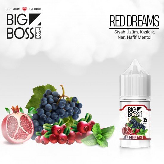 Big Boss Red Dream 30 ML Salt Likit  en uygun fiyatlar ile ebuhar da!  Big Boss Red Dream 30 ML Salt Likit özellikleri, fiyatı, incelemesi, yorumları ve taksit seçenekleri için hemen tıklayın!