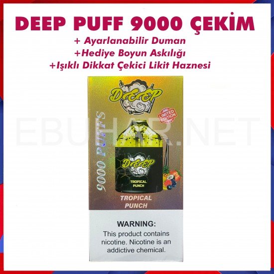 Deepbar 9000 Tropical Punch  en uygun fiyatlar ile ebuhar da!  Deepbar 9000 Tropical Punch özellikleri, fiyatı, incelemesi, yorumları ve taksit seçenekleri için hemen tıklayın!