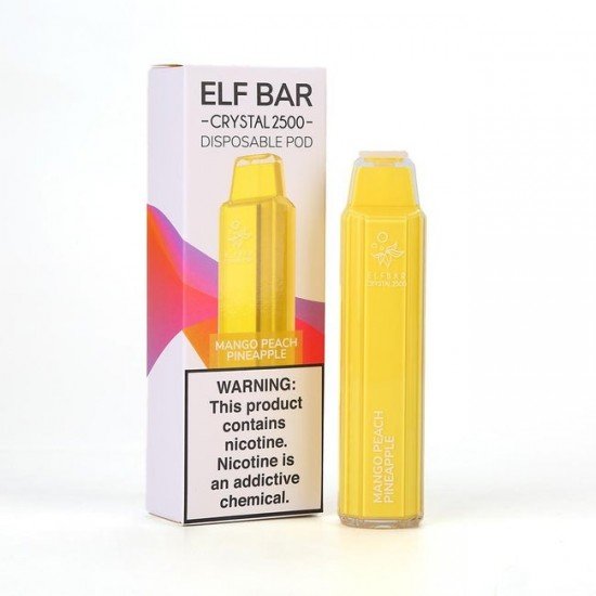 Elfbar Crystal 2500 Mango Peach Pineapple  en uygun fiyatlar ile ebuhar da!  Elfbar Crystal 2500 Mango Peach Pineapple özellikleri, fiyatı, incelemesi, yorumları ve taksit seçenekleri için hemen tıklayın!