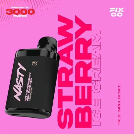 Nasty Fix Go 3000 Strawberry Icecream  en uygun fiyatlar ile ebuhar da!  Nasty Fix Go 3000 Strawberry Icecream özellikleri, fiyatı, incelemesi, yorumları ve taksit seçenekleri için hemen tıklayın!