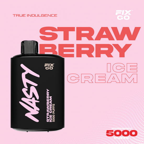 Nasty Fix Go 5000 Strawberry Icecream  en uygun fiyatlar ile ebuhar da!  Nasty Fix Go 5000 Strawberry Icecream özellikleri, fiyatı, incelemesi, yorumları ve taksit seçenekleri için hemen tıklayın!