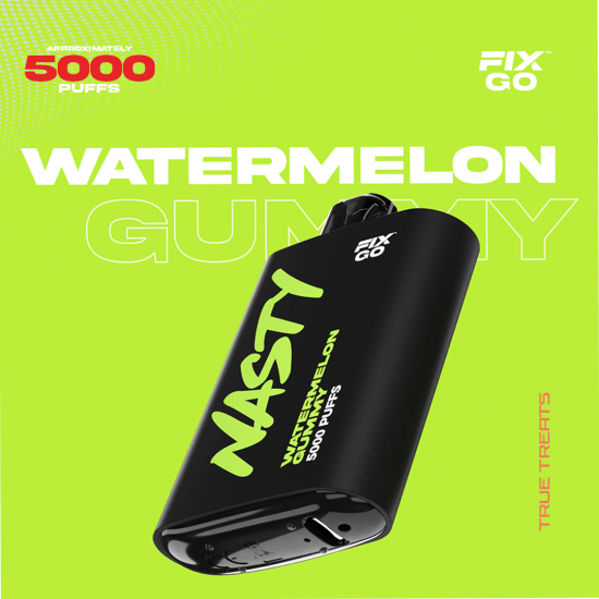 Nasty Fix Go 5000 Watermelon Gummy  en uygun fiyatlar ile ebuhar da!  Nasty Fix Go 5000 Watermelon Gummy özellikleri, fiyatı, incelemesi, yorumları ve taksit seçenekleri için hemen tıklayın!