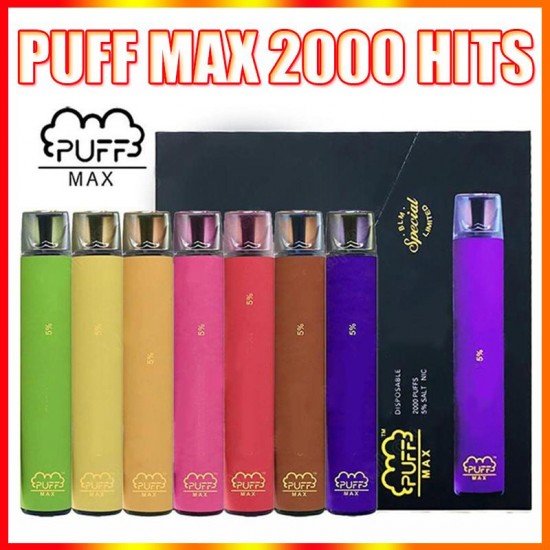 Puff Bar Max 2000 Çekim Tek Kullanımlık Elektronik Sigara Kit  en uygun fiyatlar ile ebuhar da!  Puff Bar Max 2000 Çekim Tek Kullanımlık Elektronik Sigara Kit özellikleri, fiyatı, incelemesi, yorumları ve taksit seçenekleri için hemen tıklayın!
