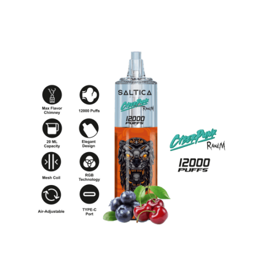 Saltica Cyberpunk 12000 Blueberry Cherry  en uygun fiyatlar ile ebuhar da!  Saltica Cyberpunk 12000 Blueberry Cherry özellikleri, fiyatı, incelemesi, yorumları ve taksit seçenekleri için hemen tıklayın!