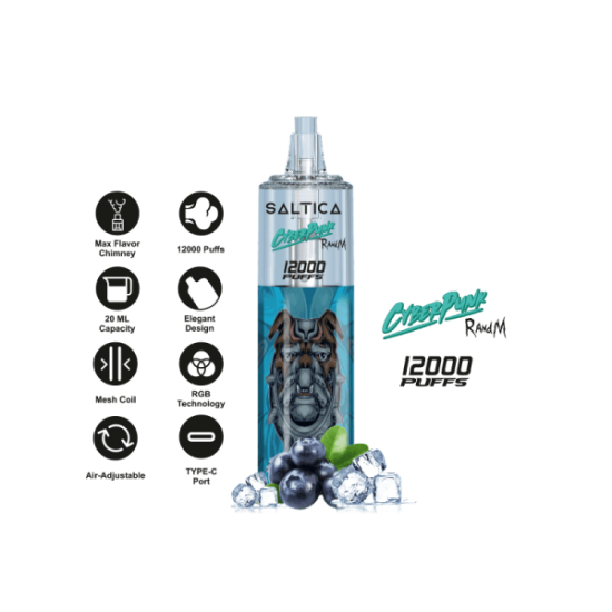 Saltica Cyberpunk 12000 Blueberry Ice  en uygun fiyatlar ile ebuhar da!  Saltica Cyberpunk 12000 Blueberry Ice özellikleri, fiyatı, incelemesi, yorumları ve taksit seçenekleri için hemen tıklayın!