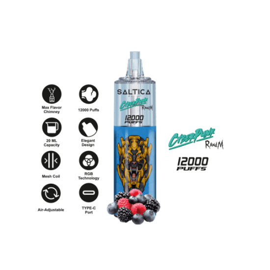 Saltica Cyberpunk 12000 Blueberry Sour Raspberry  en uygun fiyatlar ile ebuhar da!  Saltica Cyberpunk 12000 Blueberry Sour Raspberry özellikleri, fiyatı, incelemesi, yorumları ve taksit seçenekleri için hemen tıklayın!