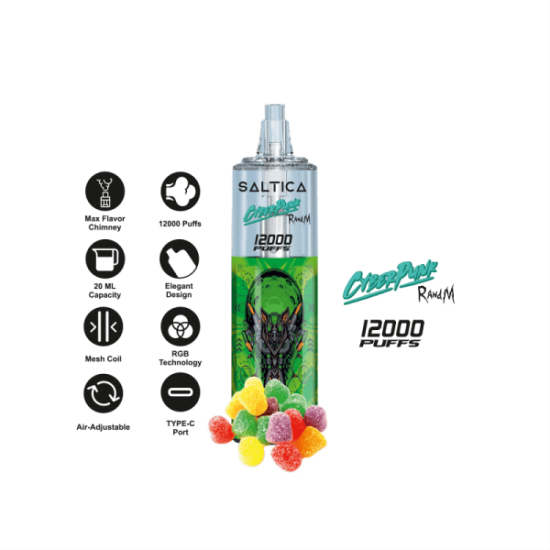 Saltica Cyberpunk 12000 Gummy Drop  en uygun fiyatlar ile ebuhar da!  Saltica Cyberpunk 12000 Gummy Drop özellikleri, fiyatı, incelemesi, yorumları ve taksit seçenekleri için hemen tıklayın!