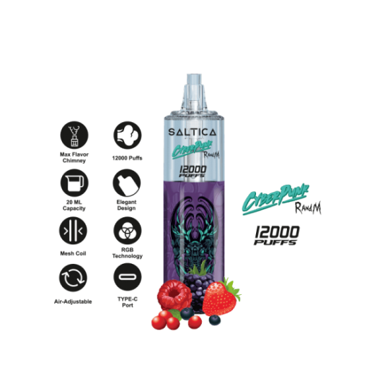 Saltica Cyberpunk 12000 Mixed Berry  en uygun fiyatlar ile ebuhar da!  Saltica Cyberpunk 12000 Mixed Berry özellikleri, fiyatı, incelemesi, yorumları ve taksit seçenekleri için hemen tıklayın!