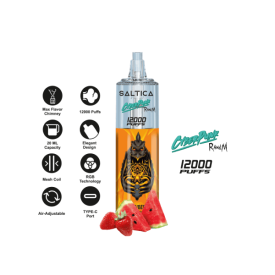 Saltica Cyberpunk 12000 Strawberry Watermelon  en uygun fiyatlar ile ebuhar da!  Saltica Cyberpunk 12000 Strawberry Watermelon özellikleri, fiyatı, incelemesi, yorumları ve taksit seçenekleri için hemen tıklayın!