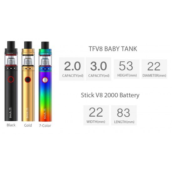 SMOK Stick V8 2000 Mah TFV8 Baby Beast Kit  en uygun fiyatlar ile ebuhar da!  SMOK Stick V8 2000 Mah TFV8 Baby Beast Kit özellikleri, fiyatı, incelemesi, yorumları ve taksit seçenekleri için hemen tıklayın!