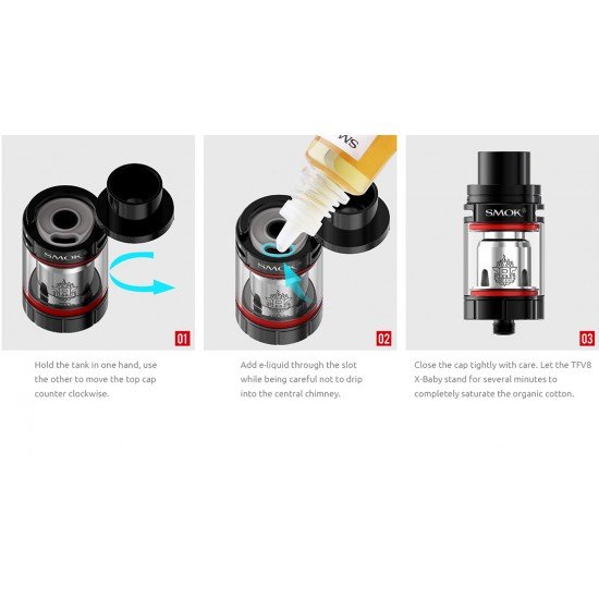 SMOK TFV8 X-Baby Atomizer  en uygun fiyatlar ile ebuhar da!  SMOK TFV8 X-Baby Atomizer özellikleri, fiyatı, incelemesi, yorumları ve taksit seçenekleri için hemen tıklayın!