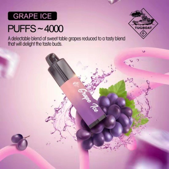 Tugboat Mega Flow 4000 Grape Ice  en uygun fiyatlar ile ebuhar da!  Tugboat Mega Flow 4000 Grape Ice özellikleri, fiyatı, incelemesi, yorumları ve taksit seçenekleri için hemen tıklayın!