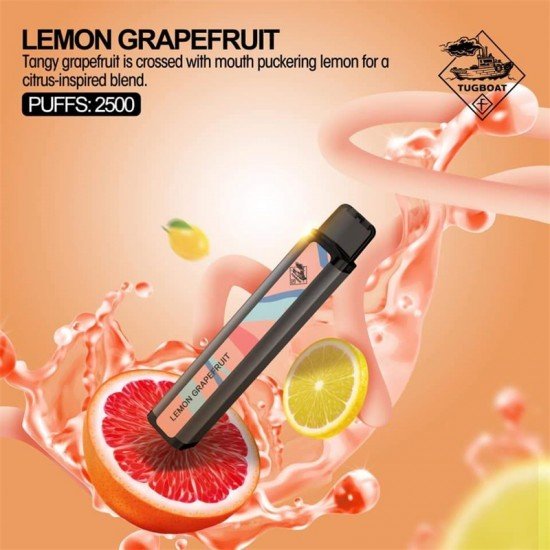 Tugboat XXL 2500 Lemon Grapefruit  en uygun fiyatlar ile ebuhar da!  Tugboat XXL 2500 Lemon Grapefruit özellikleri, fiyatı, incelemesi, yorumları ve taksit seçenekleri için hemen tıklayın!