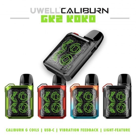 Uwell Caliburn Koko GK2 Pod  en uygun fiyatlar ile ebuhar da!  Uwell Caliburn Koko GK2 Pod özellikleri, fiyatı, incelemesi, yorumları ve taksit seçenekleri için hemen tıklayın!