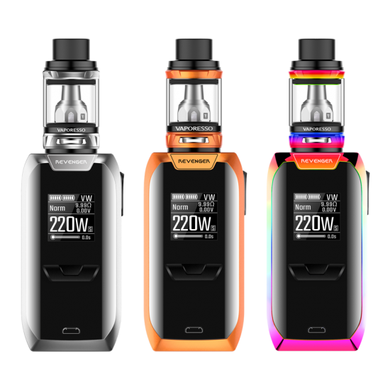 Vaporesso Revenger 220W TC Starter Kit  en uygun fiyatlar ile ebuhar da!  Vaporesso Revenger 220W TC Starter Kit özellikleri, fiyatı, incelemesi, yorumları ve taksit seçenekleri için hemen tıklayın!